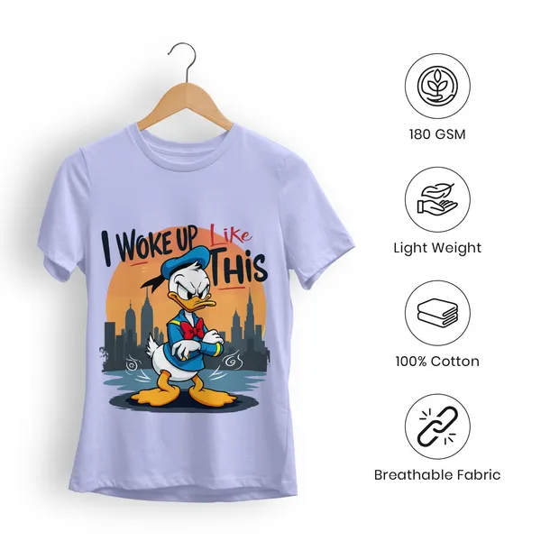 Trendzy_Kart_Donald_Duck_Cartoon_Printed_Women�s_T-Shirt_|_100%_Cotton_Graphic_Tee_for_Women_|_Crew_Neck_Half_Sleeve_Soft_Breathable_Casual_Top_(in,_Alpha,_3XL,_Plus,_Purple)