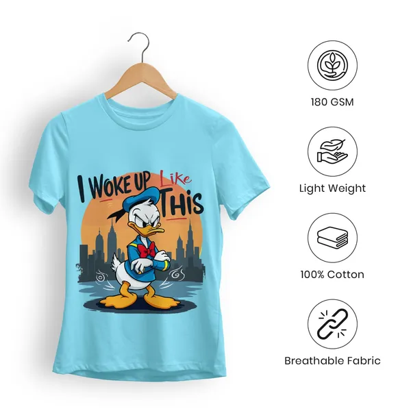 Trendzy_Kart_Donald_Duck_Cartoon_Printed_Women�s_T-Shirt_|_100%_Cotton_Graphic_Tee_for_Women_|_Crew_Neck_Half_Sleeve_Soft_Breathable_Casual_Top_(in,_Alpha,_3XL,_Plus,_Baby_Blue)