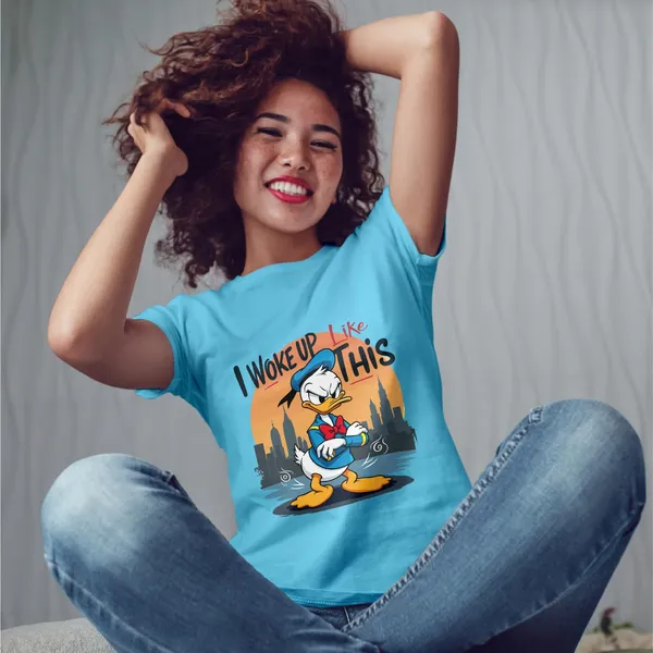 Trendzy_Kart_Donald_Duck_Cartoon_Printed_Women�s_T-Shirt_|_100%_Cotton_Graphic_Tee_for_Women_|_Crew_Neck_Half_Sleeve_Soft_Breathable_Casual_Top_(in,_Alpha,_3XL,_Plus,_Baby_Blue)