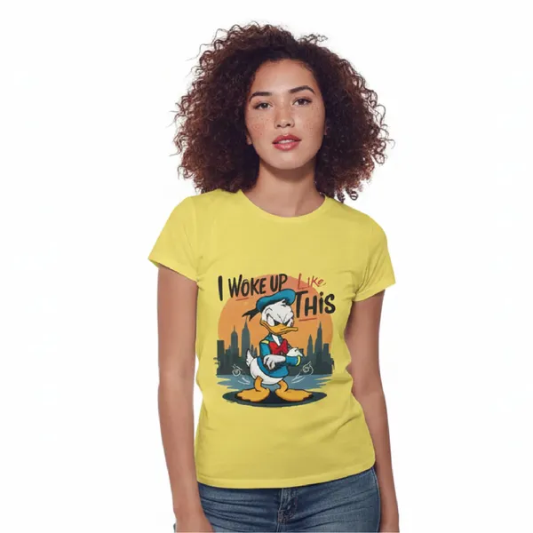 Trendzy_Kart_Donald_Duck_Cartoon_Printed_Women�s_T-Shirt_|_100%_Cotton_Graphic_Tee_for_Women_|_Crew_Neck_Half_Sleeve_Soft_Breathable_Casual_Top_(in,_Alpha,_3XL,_Plus,_Yellow)
