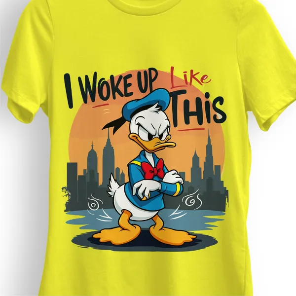 Trendzy_Kart_Donald_Duck_Cartoon_Printed_Women�s_T-Shirt_|_100%_Cotton_Graphic_Tee_for_Women_|_Crew_Neck_Half_Sleeve_Soft_Breathable_Casual_Top_(in,_Alpha,_3XL,_Plus,_Yellow)