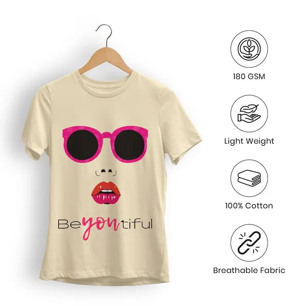 Trendzy_Kart_�Be_Youtiful_Self�_Quote_Women�s_T-Shirt_|_100%_Cotton_Crew_Neck_Half_Sleeve_Graphic_Printed_Tee_|_Soft_Breathable_Regular_Fit_Casual_Top_(in,_Alpha,_3XL,_Plus,_Beige)