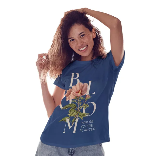 Trendzy_Kart_Floral_Printed_Women's_T-Shirt_|_100%_Cotton_Crew_Neck_Half_Sleeve_Casual_Graphic_Tee_|_Soft_Breathable_Regular_Fit_Top_(in,_Alpha,_3XL,_Plus,_Blue)