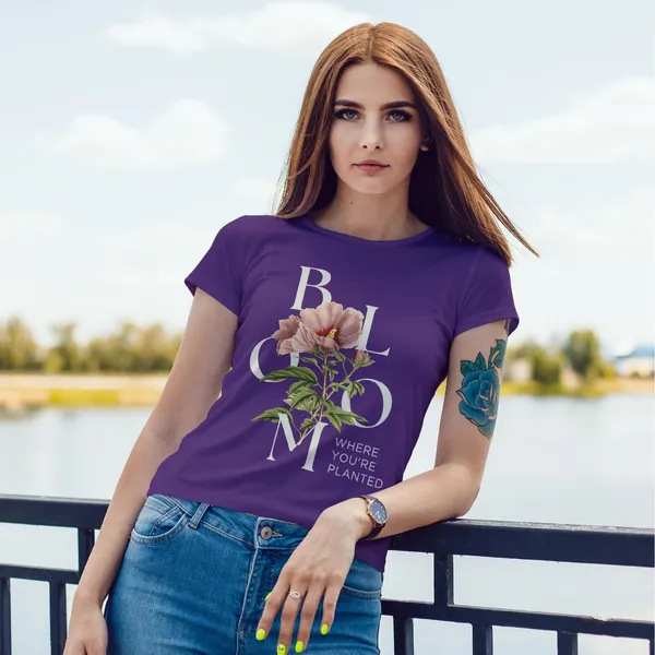 Trendzy_Kart_Floral_Printed_Women's_T-Shirt_|_100%_Cotton_Crew_Neck_Half_Sleeve_Casual_Graphic_Tee_|_Soft_Breathable_Regular_Fit_Top_(in,_Alpha,_3XL,_Plus,_Purple)