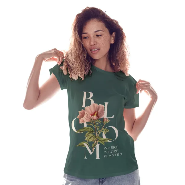 Trendzy_Kart_Floral_Printed_Women's_T-Shirt_|_100%_Cotton_Crew_Neck_Half_Sleeve_Casual_Graphic_Tee_|_Soft_Breathable_Regular_Fit_Top_(in,_Alpha,_3XL,_Plus,_Green)