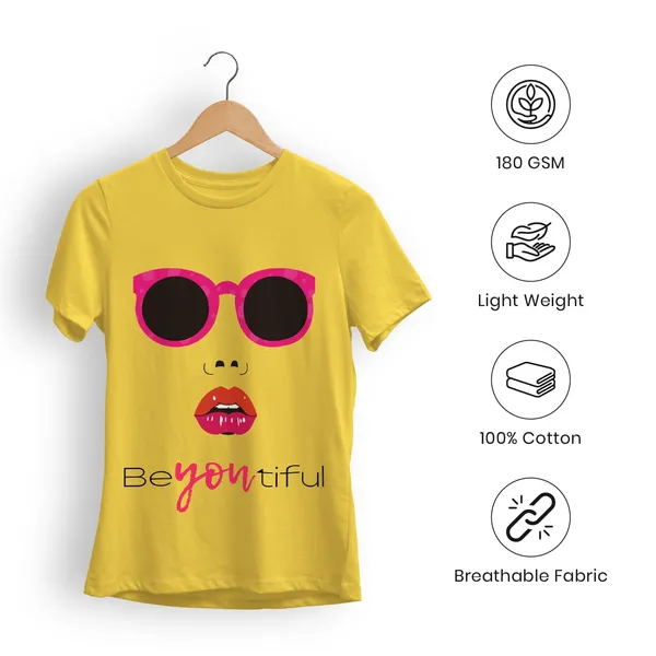 Trendzy_Kart_�Be_Youtiful_Self�_Quote_Women�s_T-Shirt_|_100%_Cotton_Crew_Neck_Half_Sleeve_Graphic_Printed_Tee_|_Soft_Breathable_Regular_Fit_Casual_Top_(in,_Alpha,_3XL,_Plus,_Yellow)