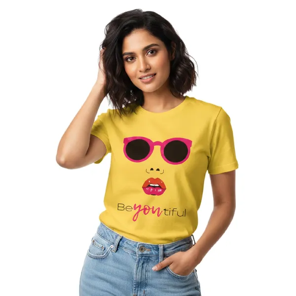 Trendzy_Kart_�Be_Youtiful_Self�_Quote_Women�s_T-Shirt_|_100%_Cotton_Crew_Neck_Half_Sleeve_Graphic_Printed_Tee_|_Soft_Breathable_Regular_Fit_Casual_Top_(in,_Alpha,_3XL,_Plus,_Yellow)