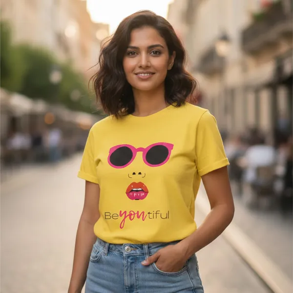Trendzy_Kart_�Be_Youtiful_Self�_Quote_Women�s_T-Shirt_|_100%_Cotton_Crew_Neck_Half_Sleeve_Graphic_Printed_Tee_|_Soft_Breathable_Regular_Fit_Casual_Top_(in,_Alpha,_3XL,_Plus,_Yellow)