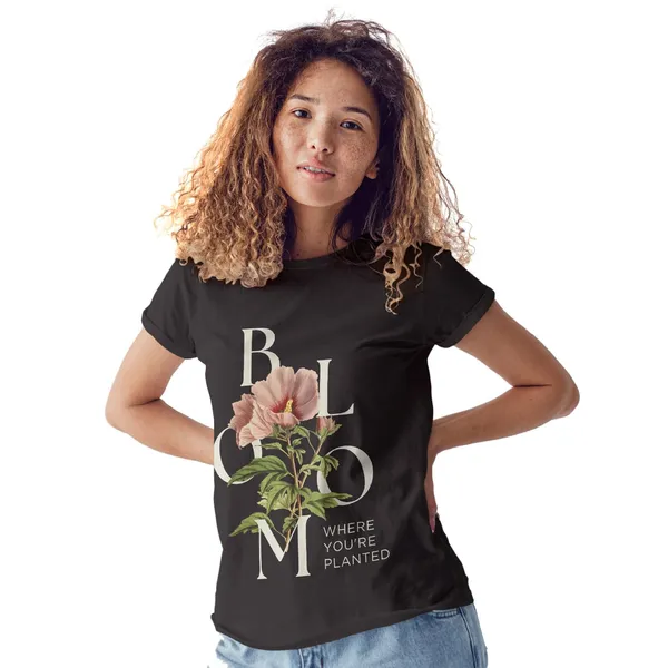 TrendzyKart_Floral_Printed_Women's_T-Shirt_|_100%_Cotton_Crew_Neck_Half_Sleeve_Casual_Graphic_Tee_|_Soft_Breathable_Regular_Fit_Top_(in,_Alpha,_3XL,_Plus,_Brown)
