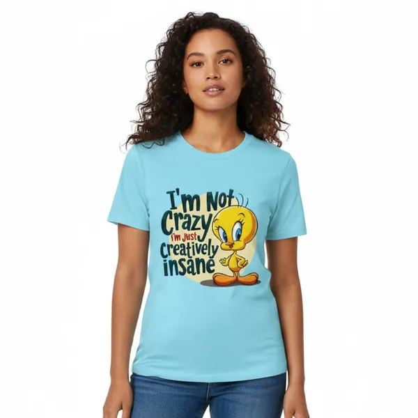 Trendzy_Kart_Tweety_Bird_Cartoon_Printed_Women�s_T-Shirt_|_100%_Cotton_Crew_Neck_Half_Sleeve_Graphic_Tee_(in,_Alpha,_3XL,_Plus,_Baby_Blue)