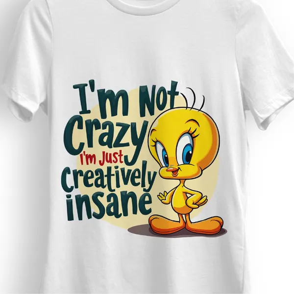 Trendzy_Kart_Tweety_Bird_Cartoon_Printed_Women's_T-Shirt_|_100%_Cotton_Crew_Neck_Half_Sleeve_Graphic_Tee_(in,_Alpha,_3XL,_Plus,_White)