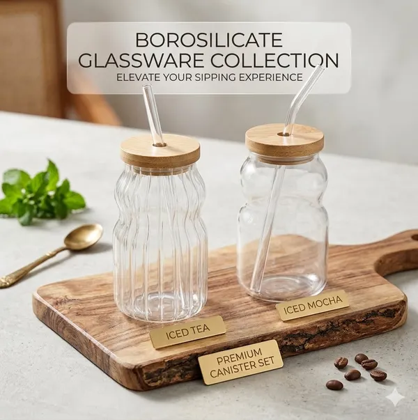 Shubh_Aura_4_Pack_Japanese_style_Glass_Tumbler_with_Wooden_Lid_and_Straw_for_coffee,_ice_tea,_milk_shakes_and_mocktails_500ml