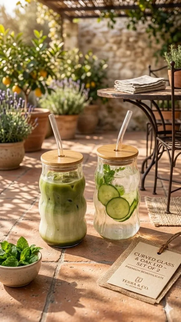 Shubh_Aura_4pc_waved_design_glass_tumbler_set_with_lid_and_glass_straw_for_ice_tea,_coffee,_moctails,_juices_500ml_each