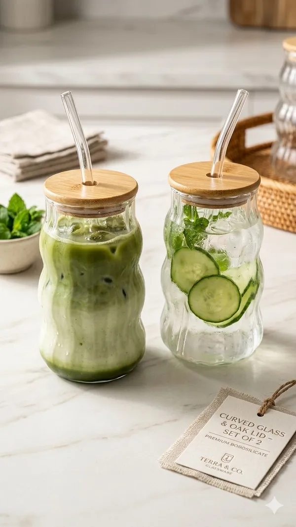 Shubh_Aura_4pc_waved_design_glass_tumbler_set_with_lid_and_glass_straw_for_ice_tea,_coffee,_moctails,_juices_500ml_each