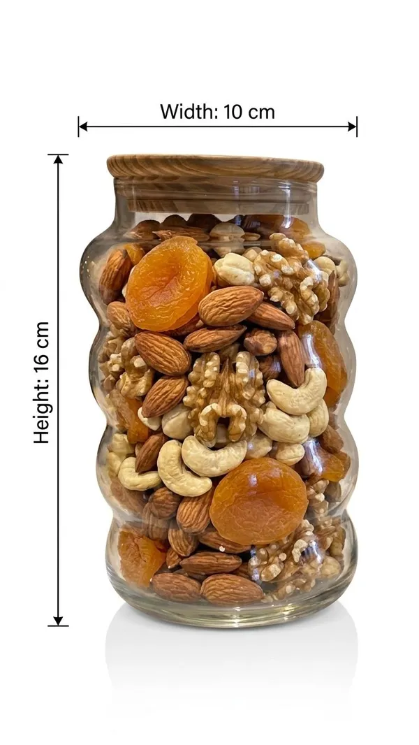 Shubh_Aura_Pack_of_2__500ml_borosilicate_glass_container_with_wooden_lid,__Its_air_tight_lid_keep_all_kitchen_item_fresh,_its_perfect_for_storing_all_kind_of_dry_fruits,_spices,_tea,_snacks,_sugar,_Lentils,,_height_16cm_&_width_10cm