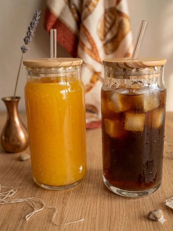 Shubh_Aura_4_pc_classic_Glass_Tumbler_set_with_Wooden_Lid_and_Straw_for_juices,_mocktails,_coffee_and_ice_tea,_500ml_perfect_for_office_and_home