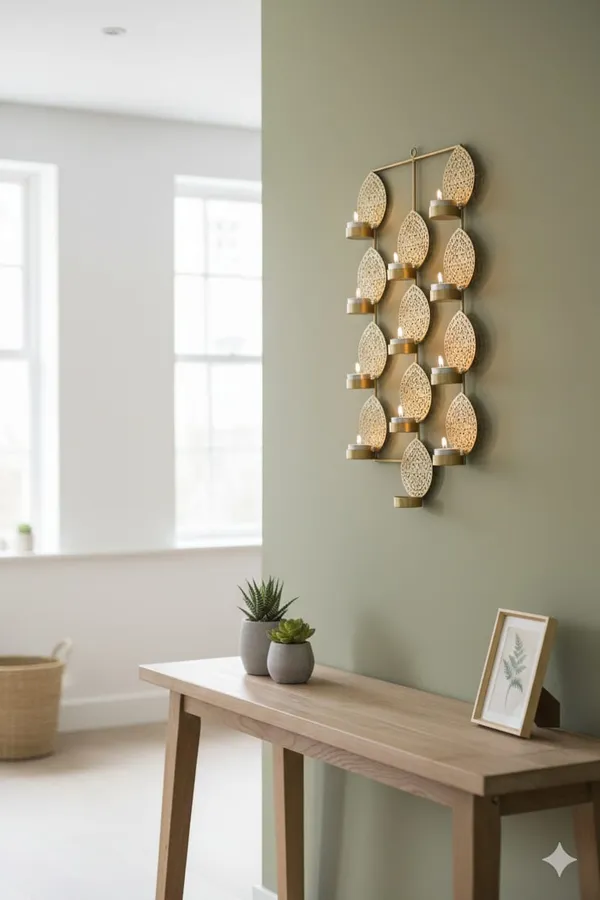 Shubh_Aura_pack_of_1_heavy_Metal_with_gold_finish_Wall_Hanging_with_12_tea_light_Holder,_It_looks_perfect_for_home_decor_in_everyday_basis_&_looks_elegant_for_gifting_in_different_occasion