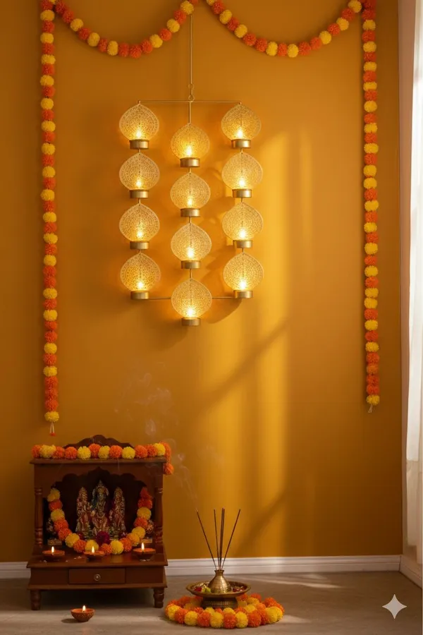 Shubh_Aura_pack_of_1_heavy_Metal_with_gold_finish_Wall_Hanging_with_12_tea_light_Holder,_It_looks_perfect_for_home_decor_in_everyday_basis_&_looks_elegant_for_gifting_in_different_occasion