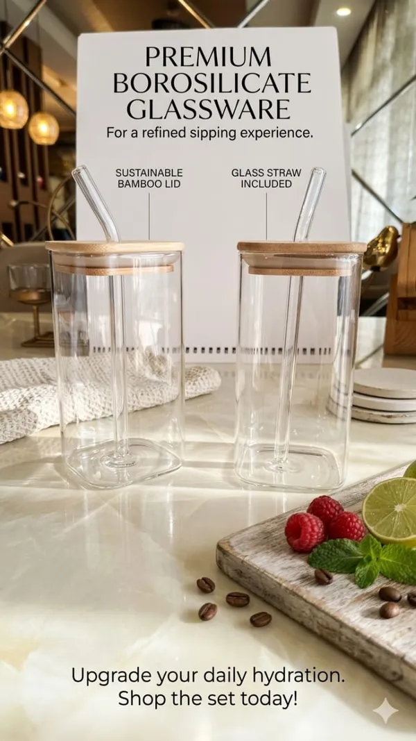Shubh_Aura_Square_Shape_tumbler_with_wooden_lid_&_glass_straw_set_of_4__450ml_each,_size_12.5cm_height_and_6cm_width
