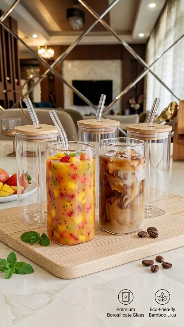 Shubh_Aura_Square_Shape_tumbler_with_wooden_lid_&_glass_straw_set_of_4__450ml_each,_size_12.5cm_height_and_6cm_width