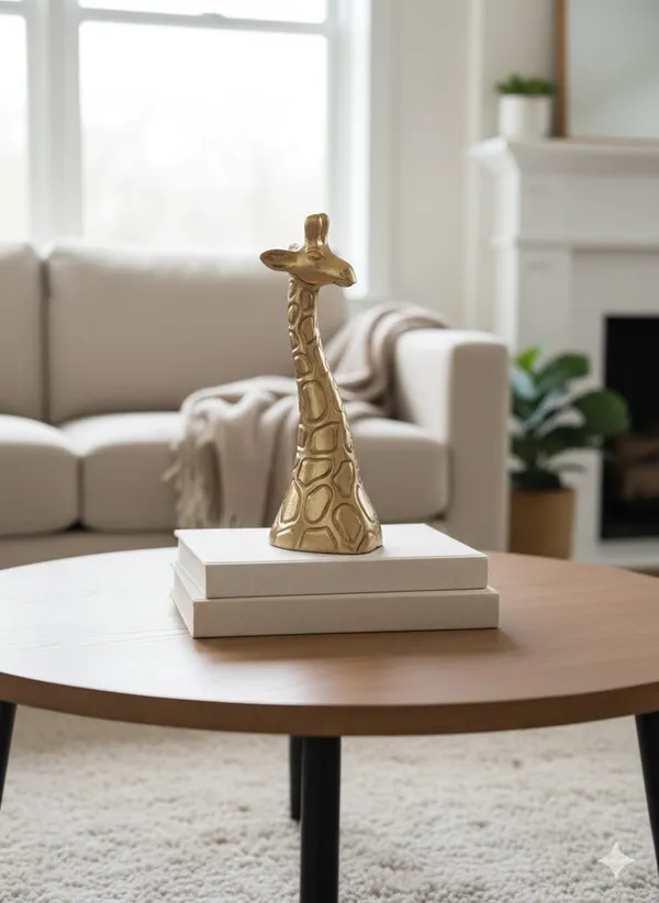 Shubh_Aura_Set_of_2_heavy_metal_premium_Gold_finish_Animal_Figurine_for_home_decor_&_gifting,_timeless_elegance,_heavy_weight_size_4.75"x3.25"x12.5"_half_body_Giraffe,_full_body_Giraffe_7.5"x2.5"x12.75"
