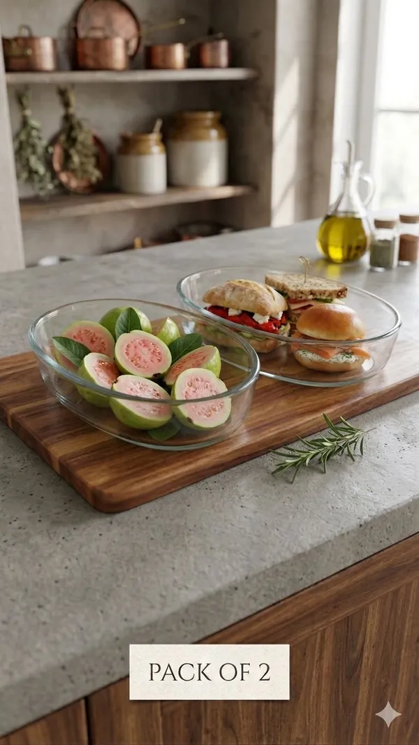 Shubh_aura_Set_of_2_Borosilicate_glass_Bake_&_serve_Oval_dish,_Heat_resistant,_Dish_washer_microwave_&_oven_safe,_Baking_&_serve._Size_700ml