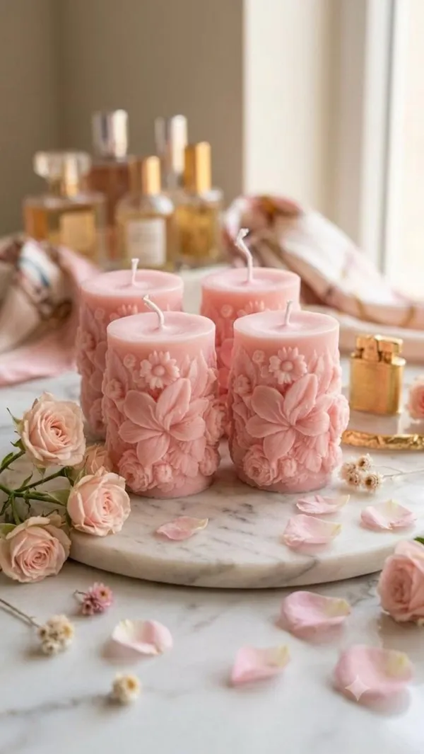 Shubh_Aura_100%_pure_Soy_Wax_scented_small_rose_flower_3D_Candles,_set_of_2_,_Beautiful_for_decoration_&_Gifting