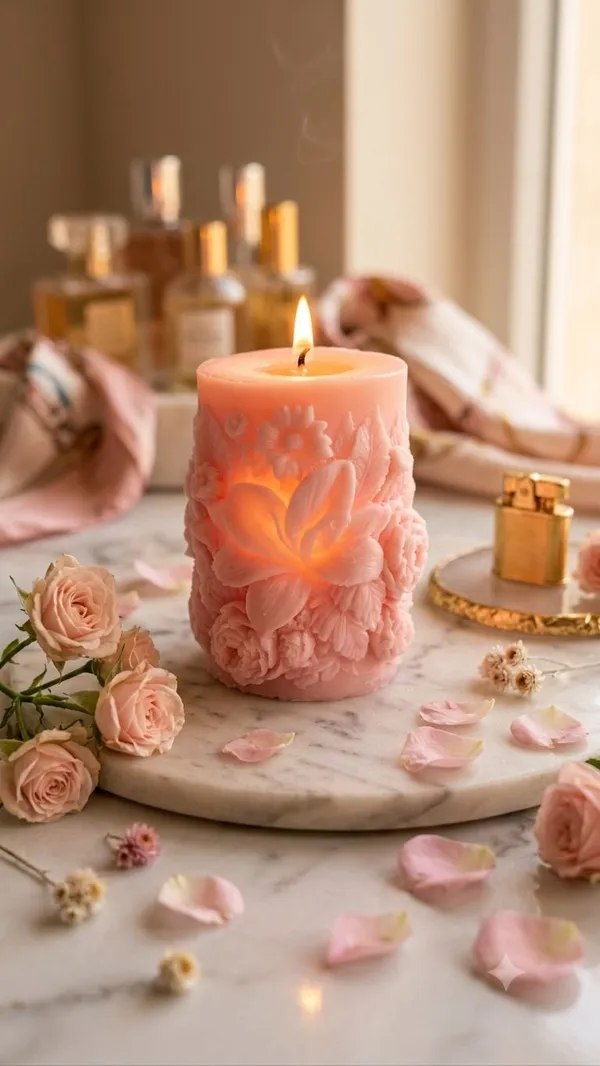Shubh_Aura_100%_pure_Soy_Wax_scented_small_rose_flower_3D_Candles,_set_of_2_,_Beautiful_for_decoration_&_Gifting