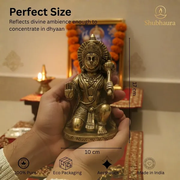 Shubh_Aura_100%_pure_Brass_natural_Golden_Traditional_Hindu_Hanuman_Statue
