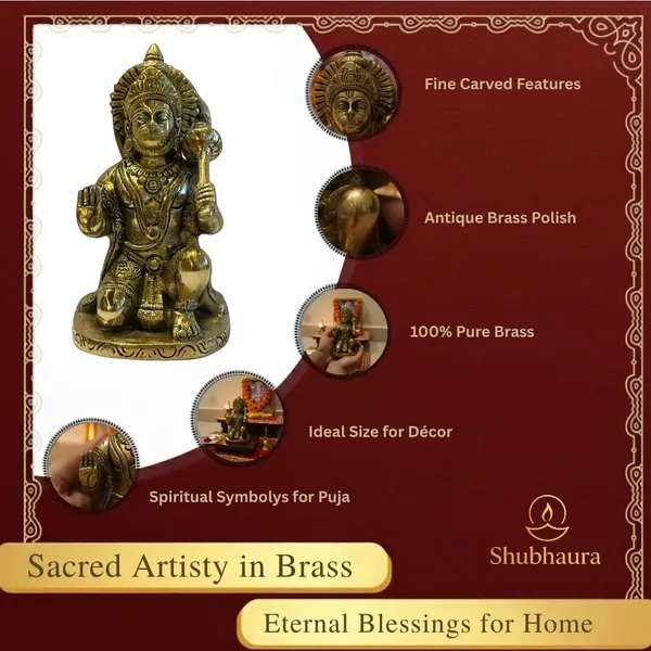 Shubh_Aura_100%_pure_Brass_natural_Golden_Traditional_Hindu_Hanuman_Statue