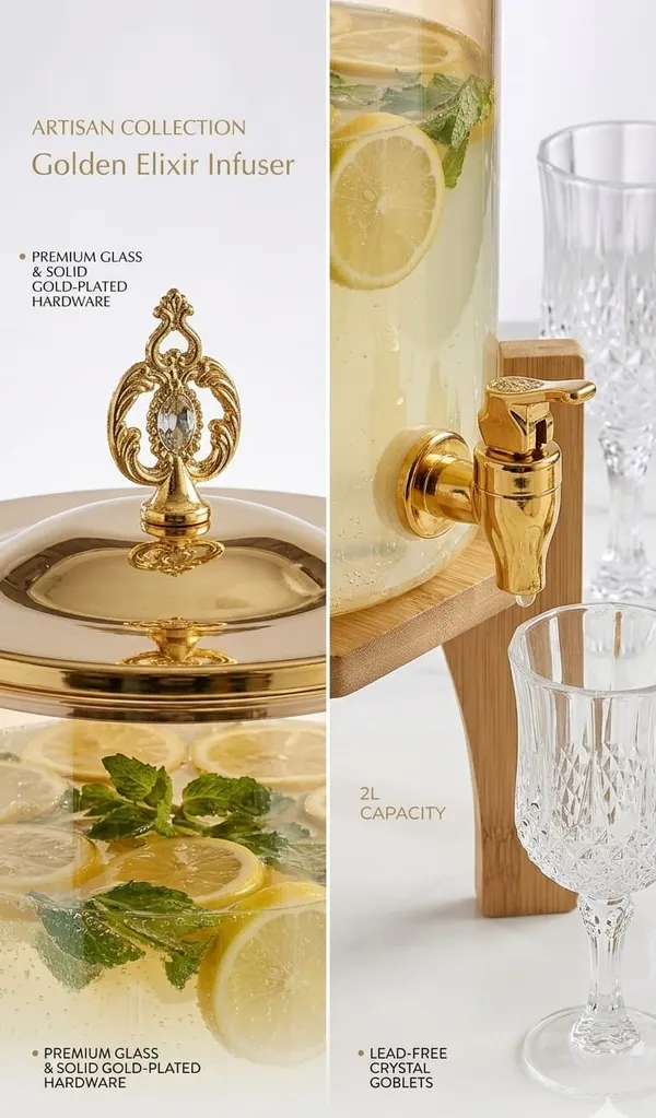 Shubh_Aura_borosilicate_Glass_Beverage_dispenser_perfectly_sized_for_everything_from_fresh_juices,_fruit_punches,_sparkling_mocktails,_infused_water_for_every_day_use._Size_3000ml,_Total_width_23cm_&_height_31cm