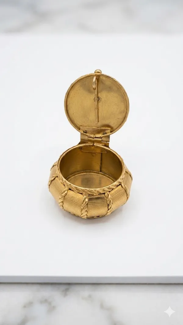 Subh_aura_pack_of_1_pure_Brass_Kumkum_Box_For_Mandir_Essential_&_for_Wedding_and_Festival_gifting,_size_6cm_dia_x_6.5cm_height