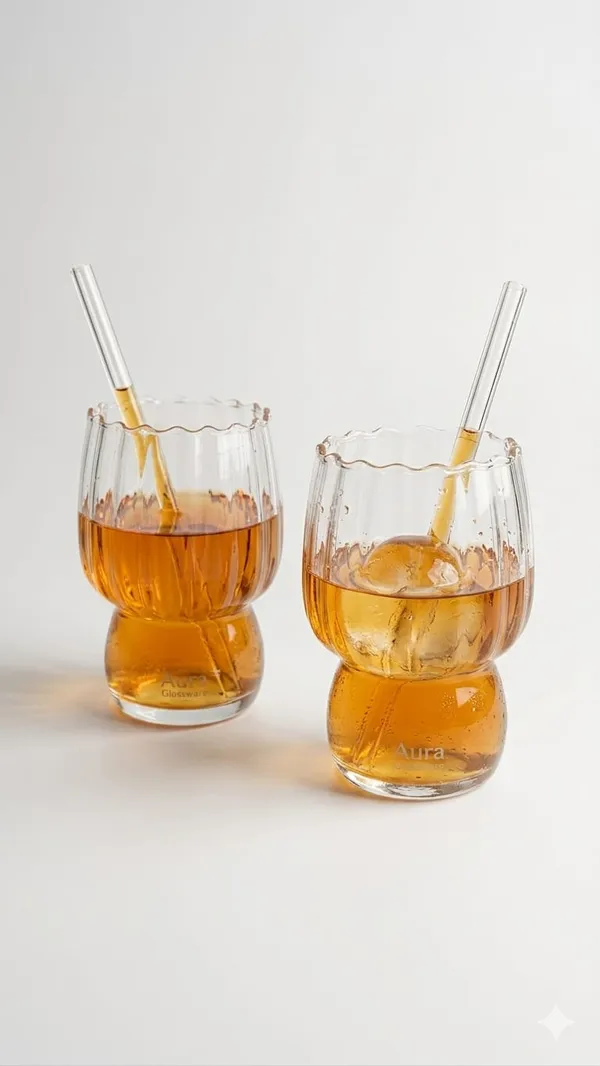 Shubh_Aura_4_Pack_Japanese_style_Glass_Tumbler_with_glass_Straw_for_coffee,_ice_tea,_milk_shakes_and_mocktails_500ml