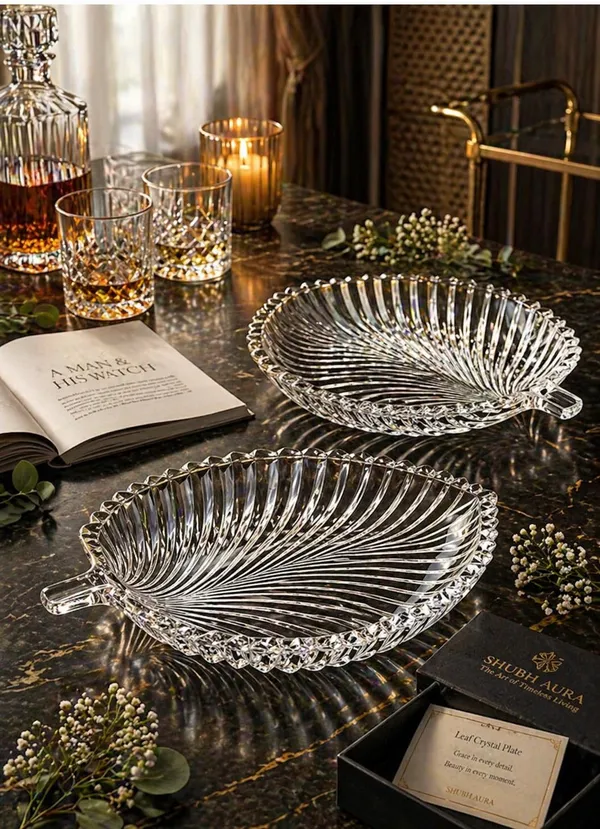Shubh_Aura_Crystal_heavy_weight_2_Pack_Glass_leaf_Serving_Platter_for_nuts_and_snack_serve