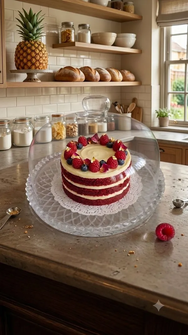 Shubh_Aura_Glass_cake/dessert_stand_with_glass_cloche_10"_dia,_heavy_weight_Embossed_glass_plate_and_Glass_Cloche_to_cover,_perfect_for_serving_cake_&_dessert_in_home_parties