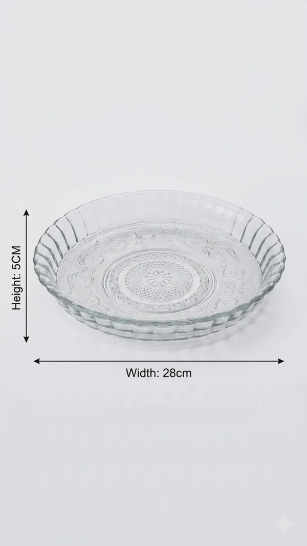 Shubh_Aura_Pack_of_1,_premium_borosilicate_embossed_design_platter,_size_10"_perfect_for_snack_serving
