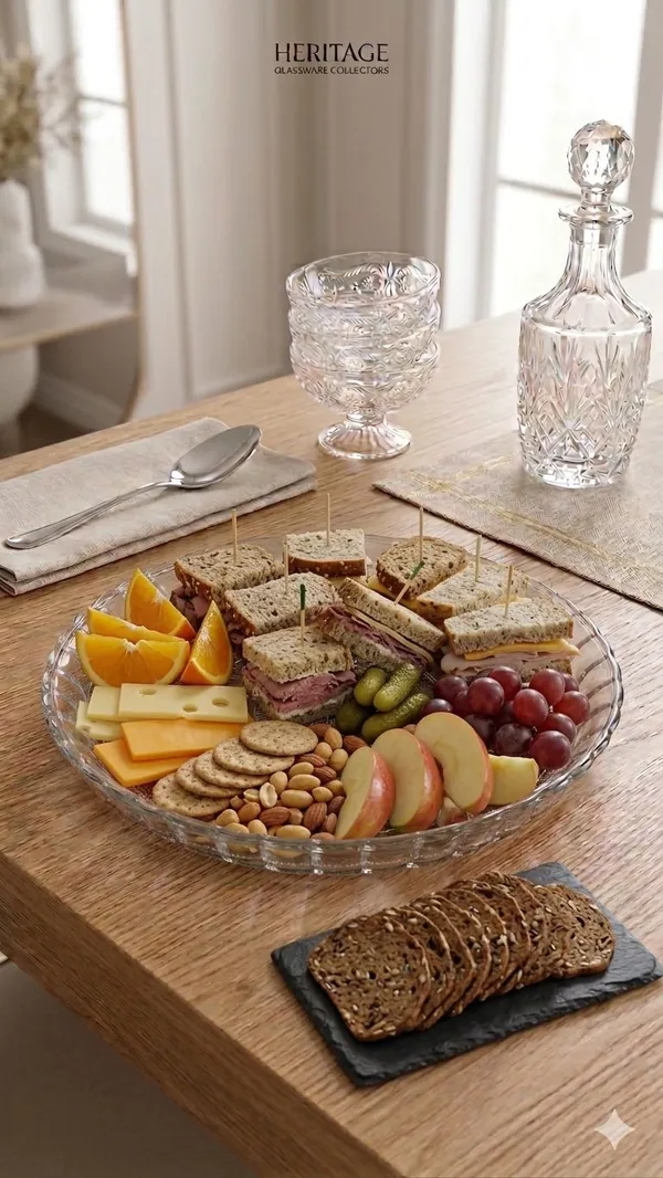 Shubh_Aura_Pack_of_1,_premium_borosilicate_embossed_design_platter,_size_10"_perfect_for_snack_serving