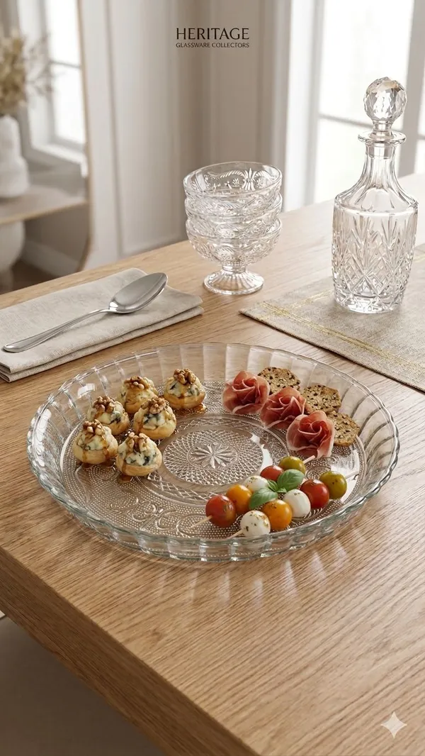 Shubh_Aura_Pack_of_1,_premium_borosilicate_embossed_design_platter,_size_10"_perfect_for_snack_serving