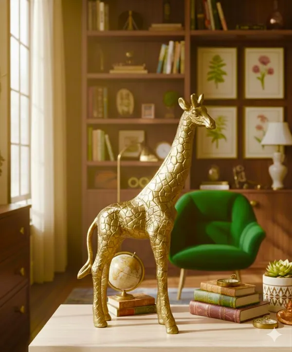 Shubh_Aura_Set_of_2_heavy_metal_premium_Gold_finish_Animal_Figurine_for_home_decor_&_gifting,_timeless_elegance,_heavy_weight_size_4.75"x3.25"x12.5"_half_body_Giraffe,_full_body_Giraffe_7.5"x2.5"x12.75"