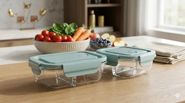 Shubhaura_set_of_2,_borosilicate_heavy_glass,_lunch_box,_size_600ml_with_2_compartment,_320ml_single_compartment,_microwave_safe,_air_tight,_leak_proof