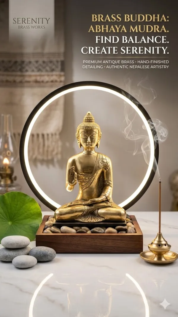Shubh_Aura_premium_100%_Pure_Brass_hand_crafted_Buddha_Statue,_Its_Meditative_peace_in_magestic_Brass_for_timeless_beauty,_Its_perfect_for_gifting,_Height_15.5cm_&_width_11cm,_weight_950gms