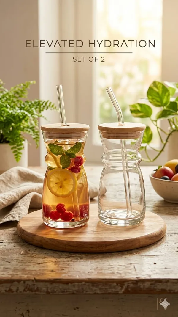 Shubh_Aura_4pc_Japanese_style_Glass_Tumbler_with_Wooden_Lid_and_Straw_for_coffee,_ice_tea,_milk_shakes_and_mocktails_300ml