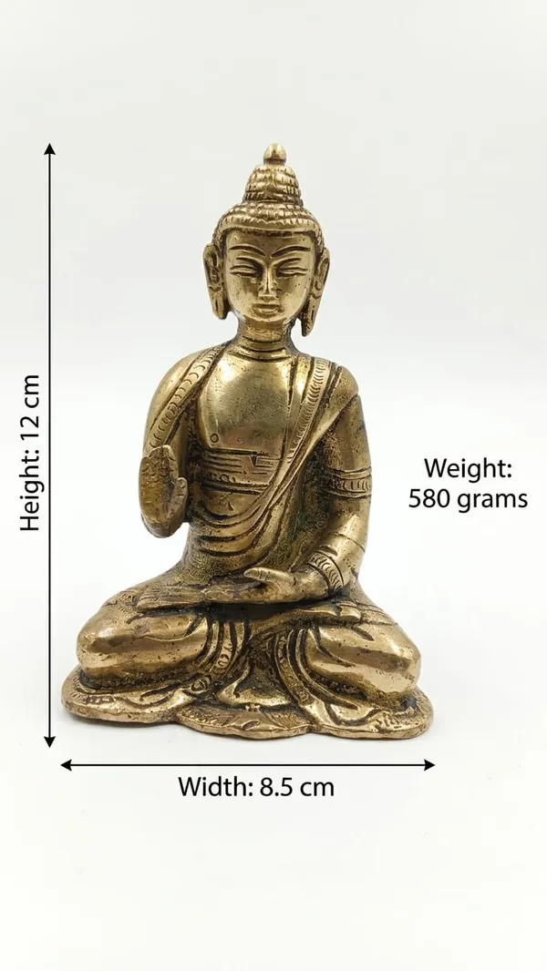 Shubh_Aura_premium_100%_Pure_Brass_hand_crafted_Buddha_Statue,_Its_Meditative_peace_in_magestic_Brass_for_timeless_beauty,_Its_perfect_for_gifting,_Height_12cm_&_width_8.5cm,_weight_580gms
