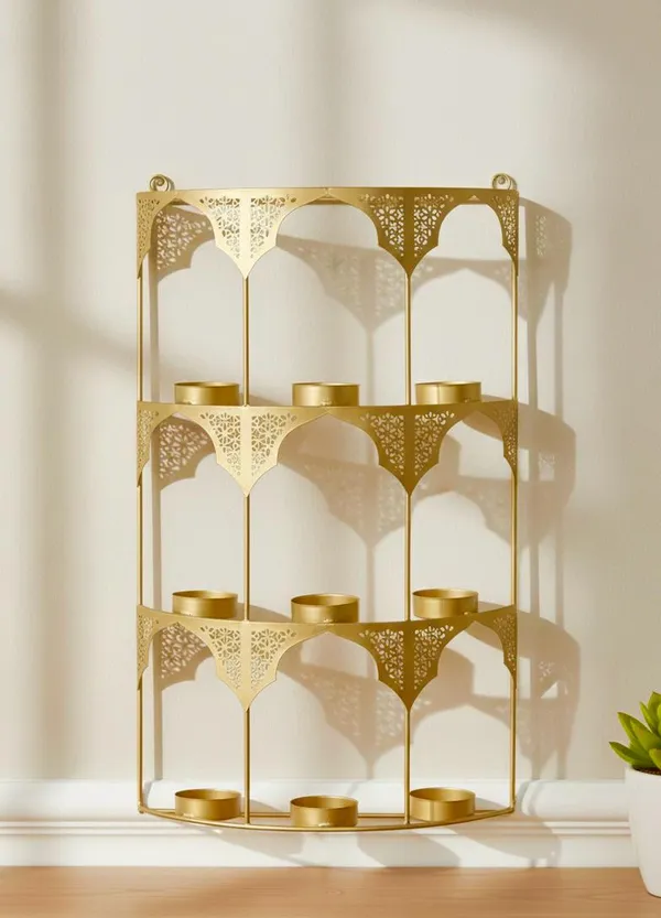 Shubh_Aura_Premium_Gold_finish_Metal_4_Tier_Decorative_Tealight_Holder_excellent_for_home_wall_decor_or_table_top