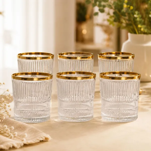 Shubh_Aura_set_of_6_premium_embossed_Gold_plating_at_edges_for_whiskey_&_mocktail_serving,_Perfect_for_inhouse_parties_size_300ml,_height_9.5cm_and_width_8cm