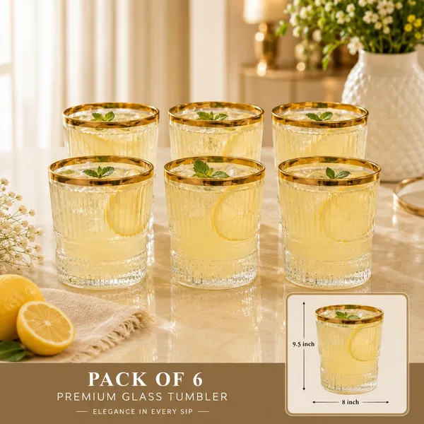 Shubh_Aura_set_of_6_premium_embossed_Gold_plating_at_edges_for_whiskey_&_mocktail_serving,_Perfect_for_inhouse_parties_size_300ml,_height_9.5cm_and_width_8cm