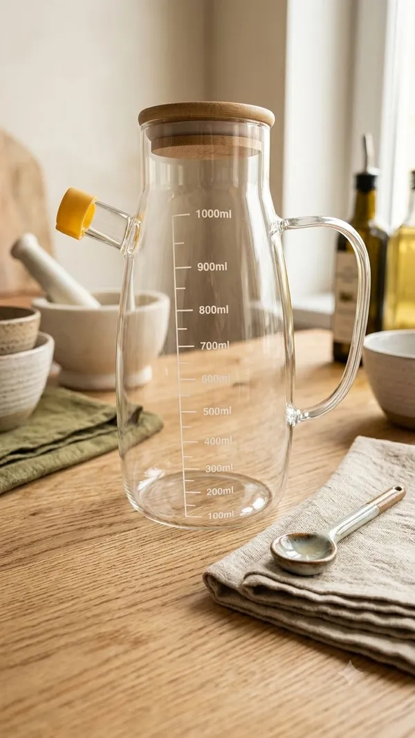 Shubh_Aura_premium_boroslilcate_glass_oil_dispenser_with_wooden_lid,_size_1000ml,_height_21.5cm_&_width_9cm