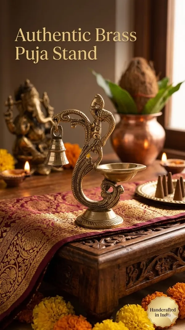 Shubh_Aura_premium_100%_Pure_Brass_hand_crafted_Big_size_Diya_with_peacock_design_&_worship_bell,_Its_very_elegant_for_Mandir_Space_&_Gifting,_weight_550gms