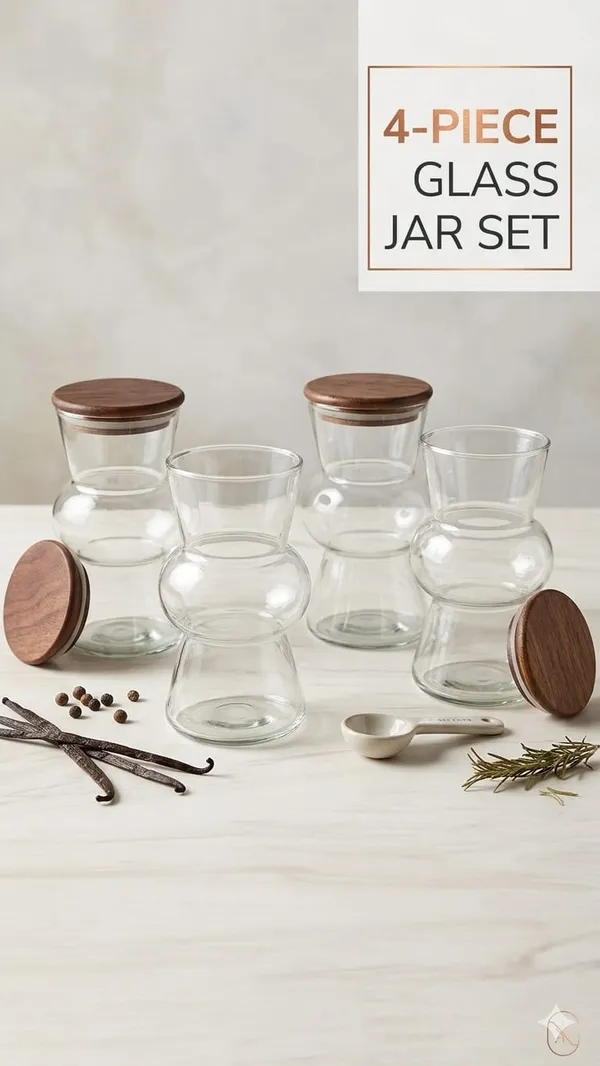 Shubh_Aura_Pack_of_4_450ml_each,_borosilicate_glass_with_wooden_airtight_lid_storage_container,_perfect_to_keep_in_office_desk_for_snack,_dry_fruits,_or_spice,_Tea,_sugar_coffee,_height_14cm_&_width_8.5cm