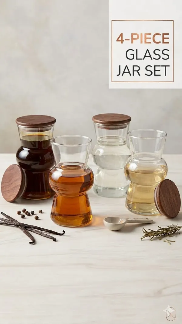 Shubh_Aura_Pack_of_4_450ml_each,_borosilicate_glass_with_wooden_airtight_lid_storage_container,_perfect_to_keep_in_office_desk_for_snack,_dry_fruits,_or_spice,_Tea,_sugar_coffee,_height_14cm_&_width_8.5cm